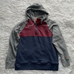 HOMAGE Colorblock Pullover Hoodie in Gray, Maroon & Navy